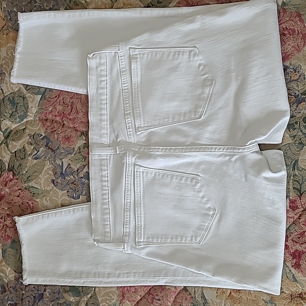 J.Crew White Womens Jeans Size 29 8" Midrise Skinny Stretch Raw Hem 2% Elastane - Picture 3 of 9